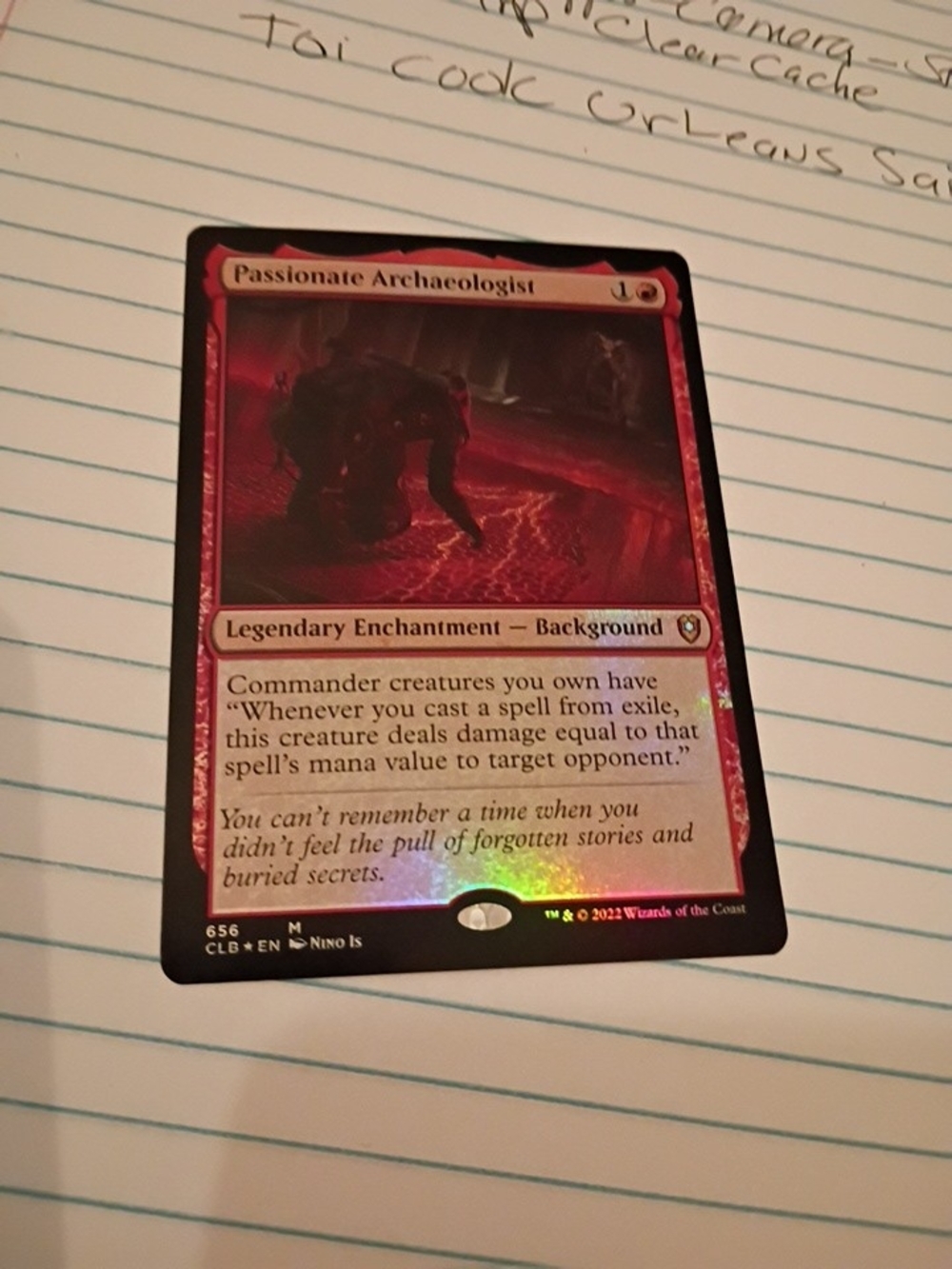 Passionate Archaeologist Red Legendary Enchantment Card - Magic: The Gathering